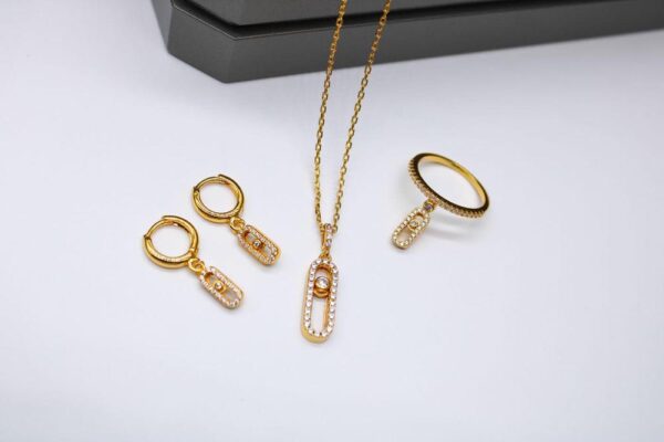 Elegant Messika Jewelry Set (Neckless + Earrings)