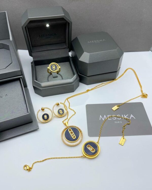 Luxury Messika Jewelry Set (Neckless + Bracelet + Earrings + Ring)